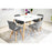 Set 4 scaune stil scandinav, Artool, Lago Velvet, catifea gri, picioare lemn natur, 47x36x73.5 cm