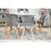 Set 4 scaune stil scandinav, Artool, Lago Velvet, catifea gri, picioare lemn natur, 47x36x73.5 cm