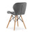 Set 4 scaune stil scandinav, Artool, Lago Velvet, catifea gri, picioare lemn natur, 47x36x73.5 cm