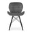 Set 4 scaune stil scandinav, Artool, Lago Velvet, catifea gri, picioare lemn negru, 47x36x73.5 cm