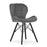 Set 4 scaune stil scandinav, Artool, Lago Velvet, catifea gri, picioare lemn negru, 47x36x73.5 cm