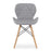 Set 4 scaune stil scandinav, Artool, Lago, piele ecologica gri si alba, picioare lemn natur, 47x52x73 cm
