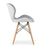 Set 4 scaune stil scandinav, Artool, Lago, piele ecologica gri si alba, picioare lemn natur, 47x52x73 cm
