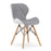 Set 4 scaune stil scandinav, Artool, Lago, piele ecologica gri si alba, picioare lemn natur, 47x52x73 cm