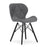 Set 4 scaune stil scandinav, Artool, Lago, piele ecologica gri, picioare lemn negru, 47.5x36x74 cm