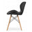 Set 4 scaune stil scandinav, Artool, Lago, piele ecologica neagra, picioare lemn natur, 47x38x73 cm
