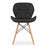 Set 4 scaune stil scandinav, Artool, Lago, piele ecologica neagra, picioare lemn natur, 47x38x73 cm