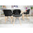 Set 4 scaune stil scandinav, Artool, Lago, piele ecologica neagra, picioare lemn natur, 47x38x73 cm