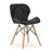 Set 6 scaune bucatarie/living, Artool, Lago, piele ecologica neagra, picioare lemn natur, 47x38x73 cm