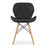 Set 6 scaune bucatarie/living, Artool, Lago, piele ecologica neagra, picioare lemn natur, 47x38x73 cm