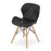 Set 6 scaune bucatarie/living, Artool, Lago, piele ecologica neagra, picioare lemn natur, 47x38x73 cm