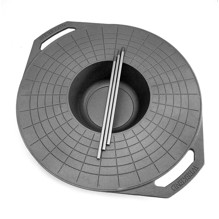 Disc pentru gratar, fonta, tip grill, cu picioare, 52 cm, Mixt Barbeque 