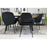 Scaun stil fotoliu bucatarie/living, Artool, Lugo, catifea neagra, picioare metal negru, 57.5x56.5x86.5 cm