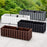 Set 3 jardiniere decorative cu suport metalic, sistem irigare, maro, 58x18x16.2 cm, Boardee Fencycase W