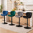 Scaun de bucatarie/bar, Artool, West, rotativ, catifea gri, picior metal negru, 46x48.5x90-111 cm