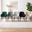 Scaun stil fotoliu bucatarie/living, Artool, Lugo, catifea bej, picioare metal negru, 57.5x56.5x86.5 cm