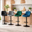 Scaun de bucatarie/bar, Artool, Kast, rotativ, catifea verde, picior metal negru, 45.5x49x85-105 cm