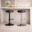 Scaun de bucatarie/bar, Artool, Rojst, rotativ, piele ecologica neagra, picior metal negru, 38x38x62-83 cm