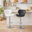 Scaun de bucatarie/bar, Artool, West, rotativ, piele ecologica neagra, picior metal argintiu, 46x48.5x90-111 cm