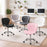 Scaun de birou, Artool, Avola, rotativ, piele ecologica, roz, 53.5x55.5x73.5-84.5 cm
