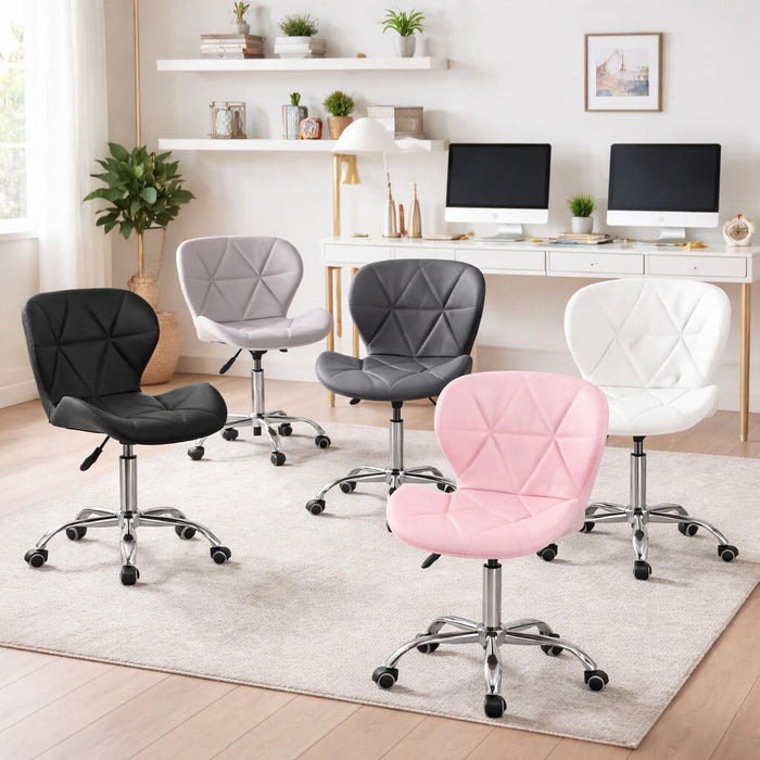 Scaun de birou, Artool, Avola, rotativ, piele ecologica, roz, 53.5x55.5x73.5-84.5 cm