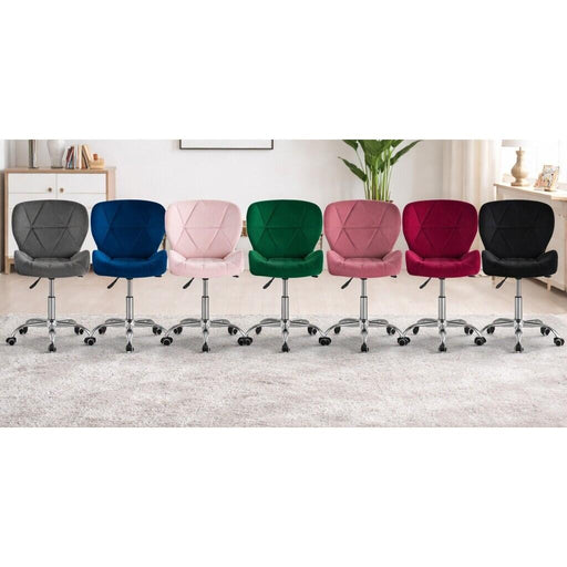 Scaun de birou, Artool, Avola, rotativ, catifea, verde, 53.5x55x72.5-86.5 cm