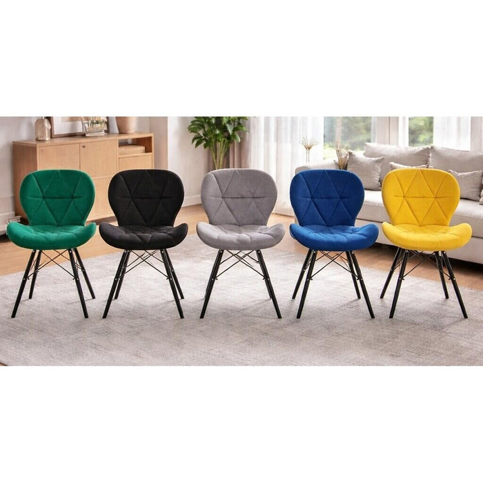 Scaun stil scandinav, Artool, Lago Velvet, catifea galbena, picioare lemn negru, 47x52x73.5 cm