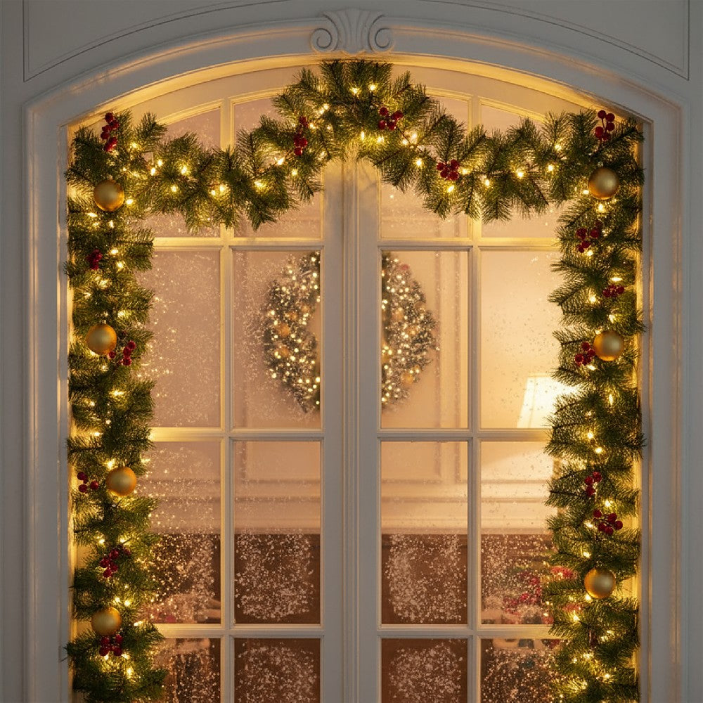 Ghirlandă de brad artificial – verde – 270 cm – PVC