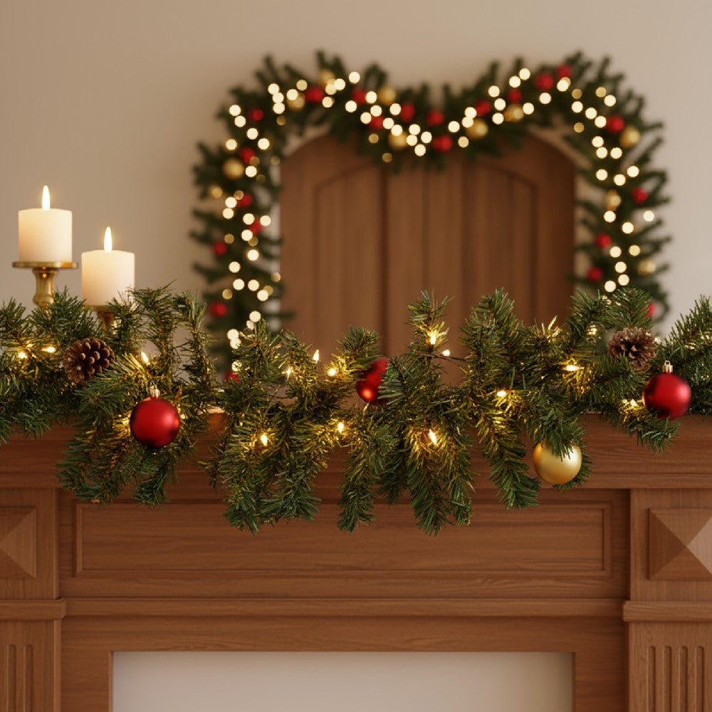 Ghirlandă de brad artificial – verde închis – 270 x Ø24 cm – PVC