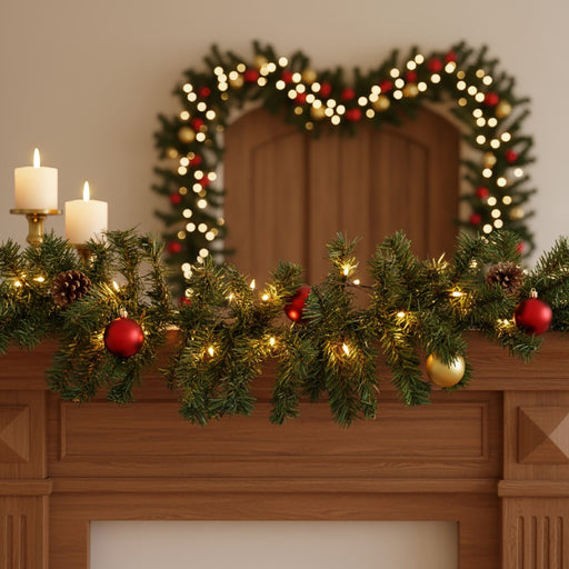 Ghirlandă de brad artificial – verde închis – 270 x Ø24 cm – PVC