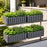 Set 3 jardiniere decorative cu suport metalic, sistem irigare, gri, 58x18x16.2 cm, Boardee Fencycase W