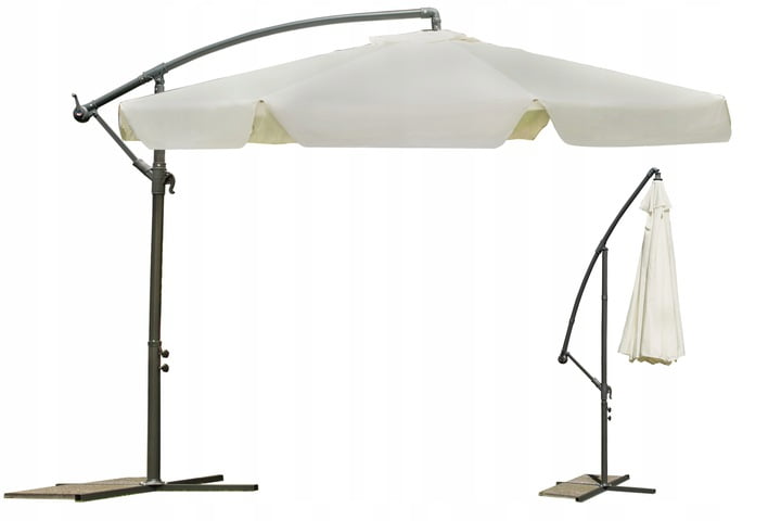 Umbrela soare, pentru teresa, structura otel, bej, 350 x 250 cm - aicuce.ro
