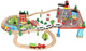 Circuit Trenulet din Lemn Natural, 88 de Accesorii Incluse WoodTrain, cu Traseu Multifunctional, Kruzzel