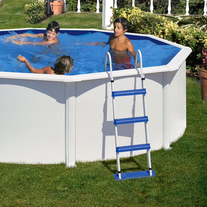 Piscina prefabricata rotunda cu pereti metalici albi ф300 x h 120cm - aicuce.ro