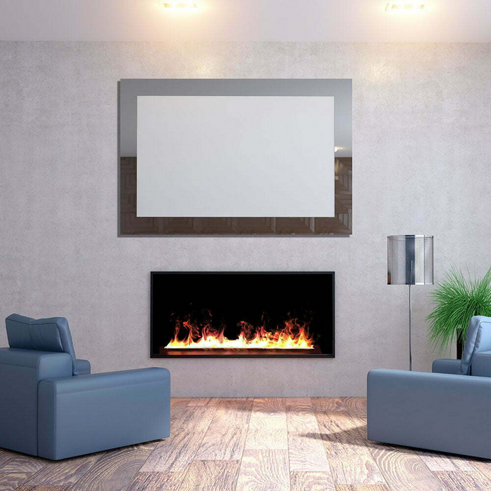 Focar semineu electric 3D, 60 cm cu vapori de apa incorporabil, Led, 6 culori