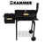 Gratar carbune Kaminer 2 in 1, grill si afumatoare, termometru, metal, 113x103 cm, culoare negru - aicuce.ro