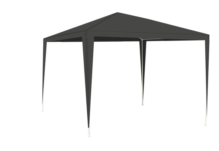 Pavilion metalic 3x3x2,5 acoperis polietilenic gri 100 gmp cu 2 pereti laterali, Gri - aicuce.ro