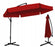 Umbrela soare GardenLine, pentru teresa, structura otel, 180g m2, rosie, 350 x 250 cm - aicuce.ro