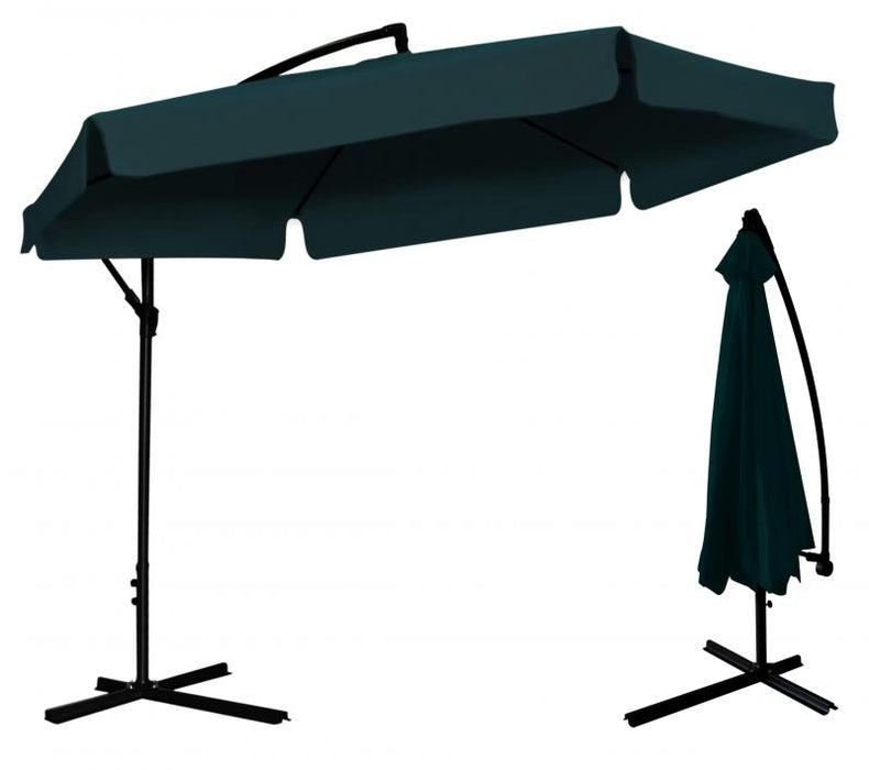 Umbrela soare GardenLine, pentru teresa, structura otel, 180g m2, verde, 350 x 210 cm - aicuce.ro